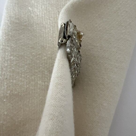 Vintage Silver Plated Art Deco Scarf Clip With Rhinestones - Picture 5 of 9